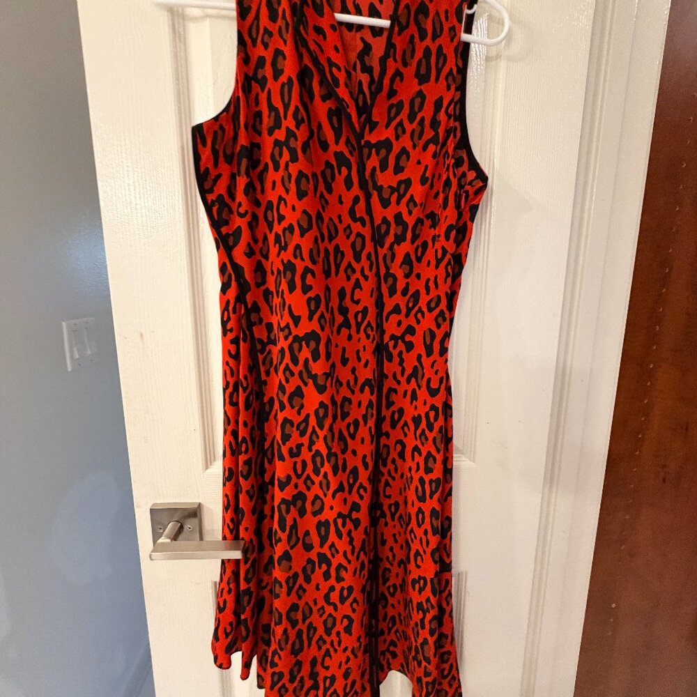 Diane von Furstenberg Red Leopard Print Dress – Size 6